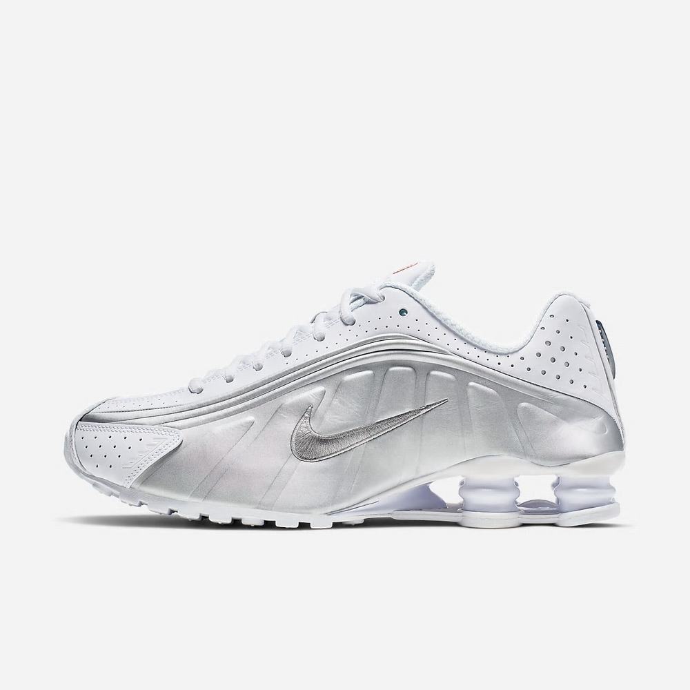 Sneakers Nike Shox R4 Blanche 6802-147 White/Metallic Silver/Bright Crimson/Metallic Silver Homme | PLI-16848886